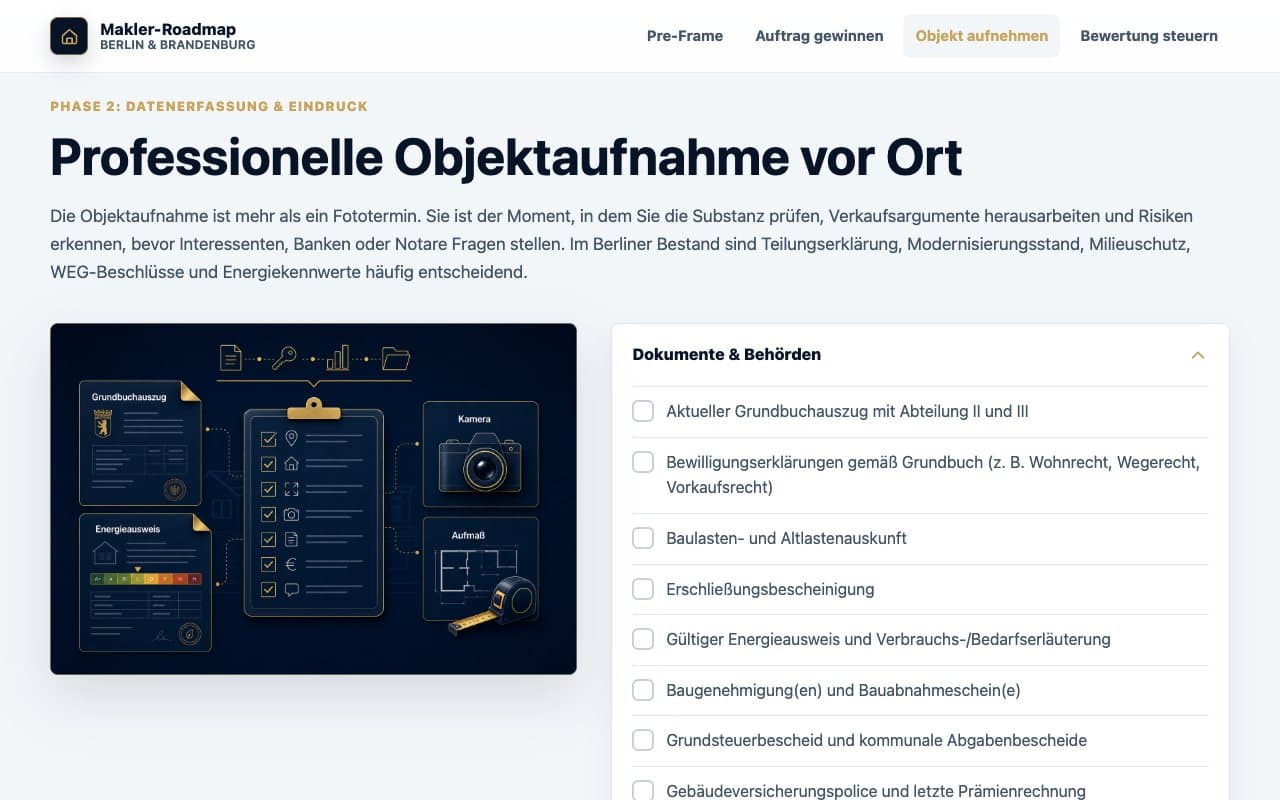 Screenshot: Makler-Roadmap (Ansicht 2)