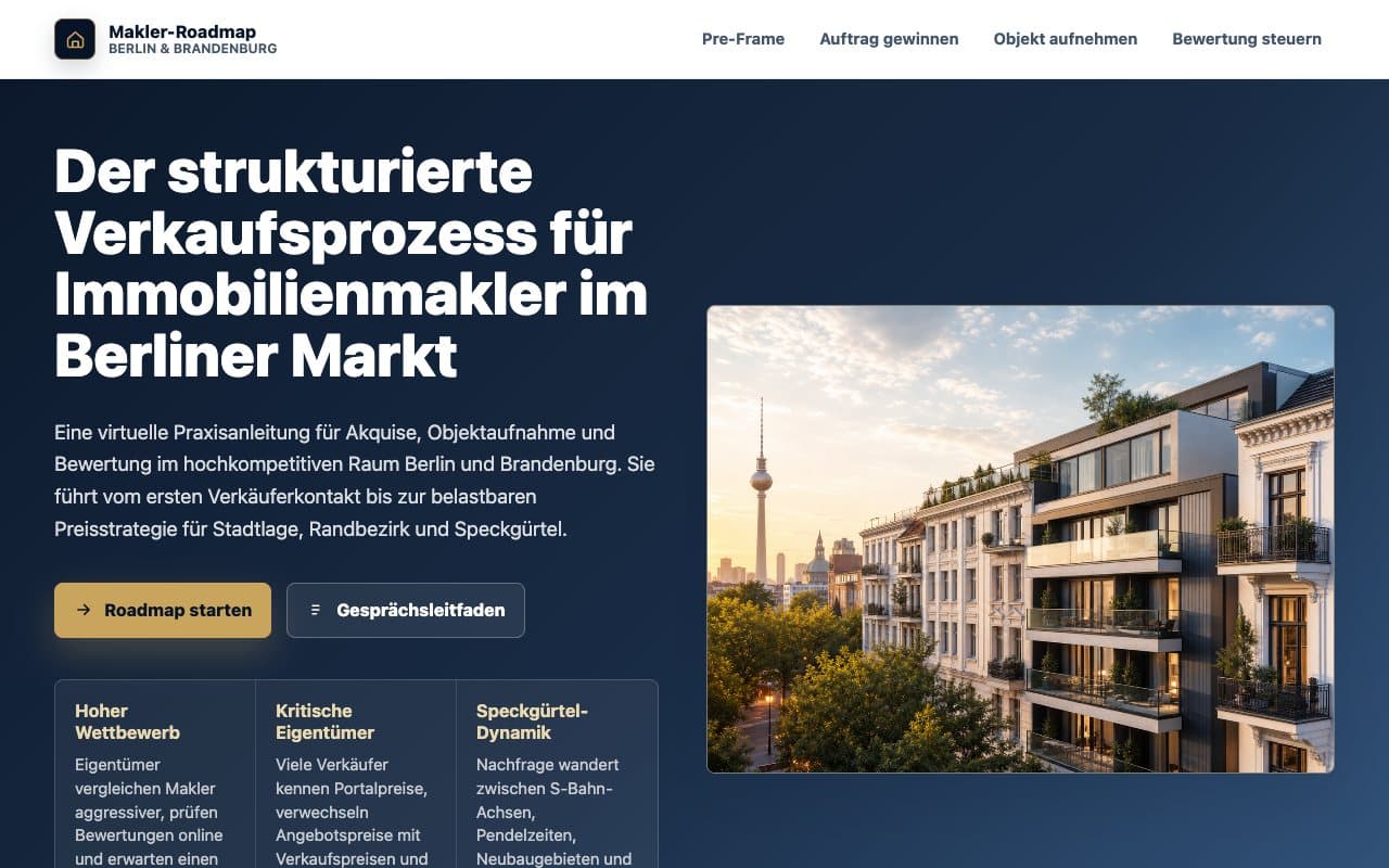 Screenshot: Makler-Roadmap (Ansicht 1)