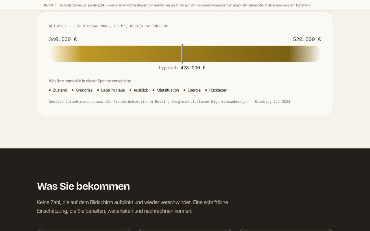 Screenshot: Property valuation (view 2)