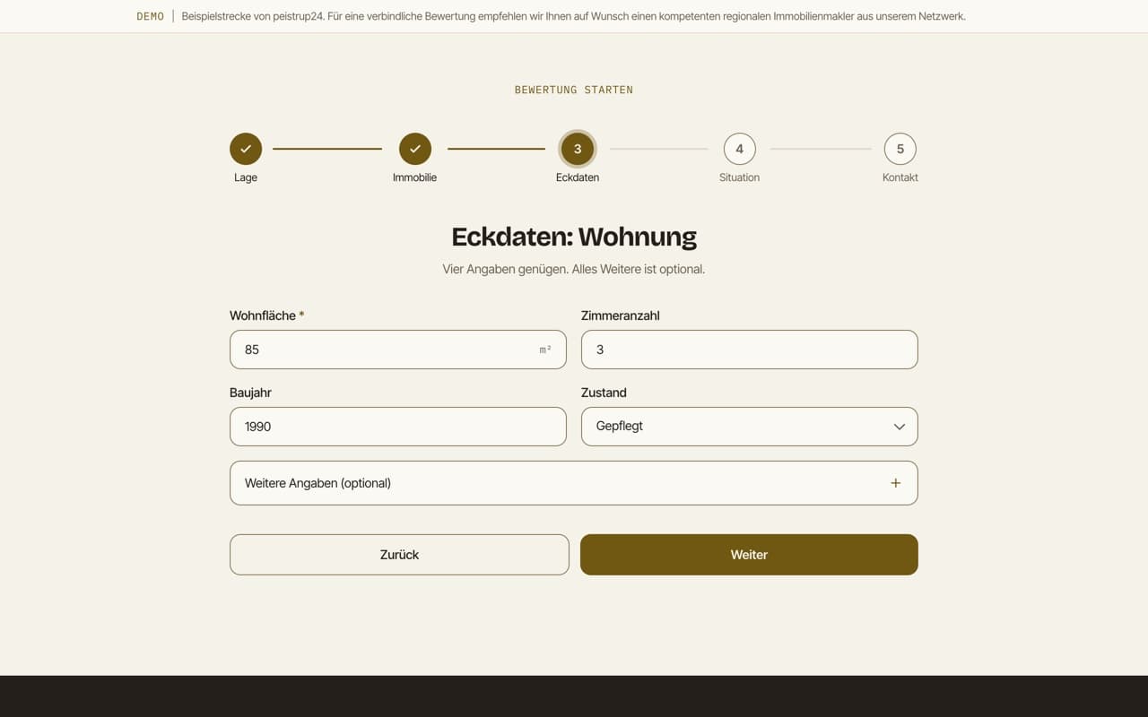 Screenshot: Property valuation (view 4)