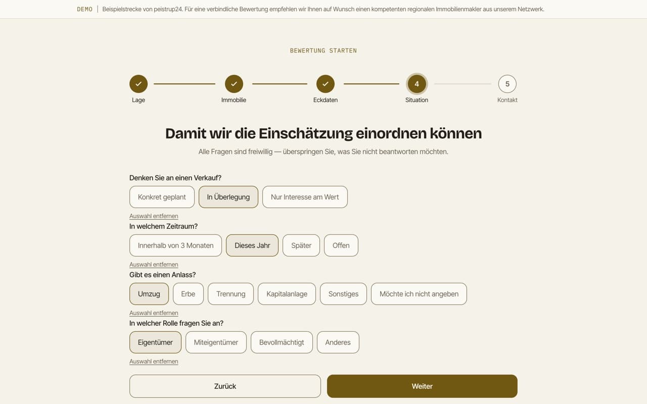 Screenshot: Property valuation (view 5)