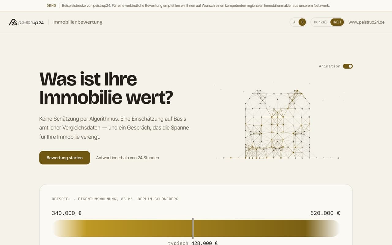 Screenshot: Property valuation (view 1)
