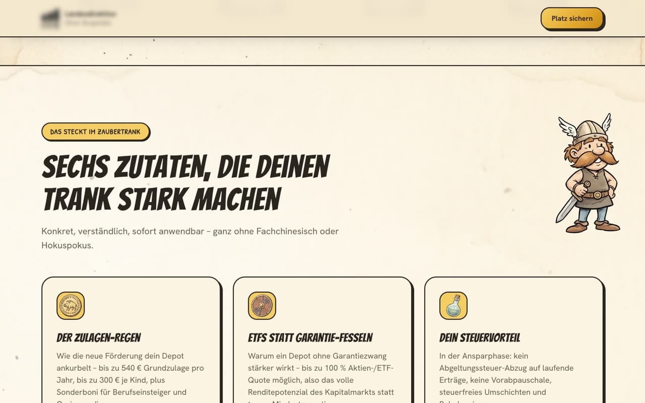 Screenshot: Magic potion campaign (view 2)