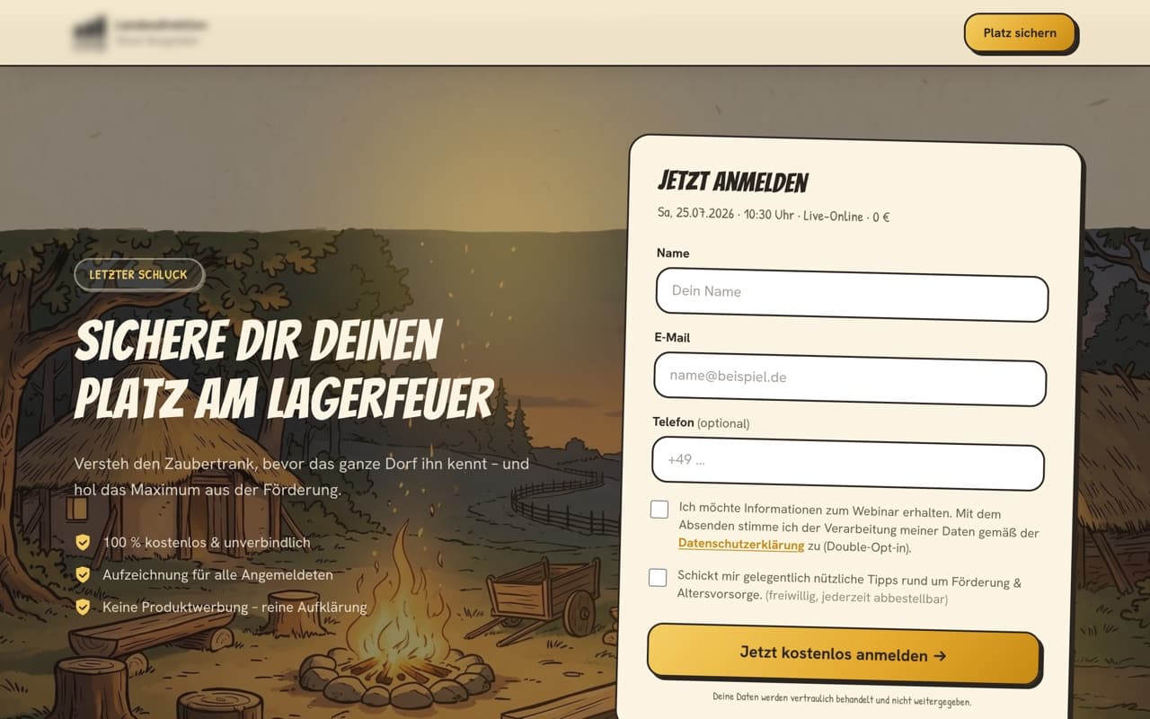 Screenshot: Magic potion campaign (view 5)